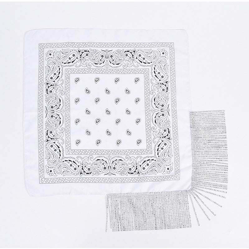 British Retro Diamond Tassel Square Scarf | Consonak