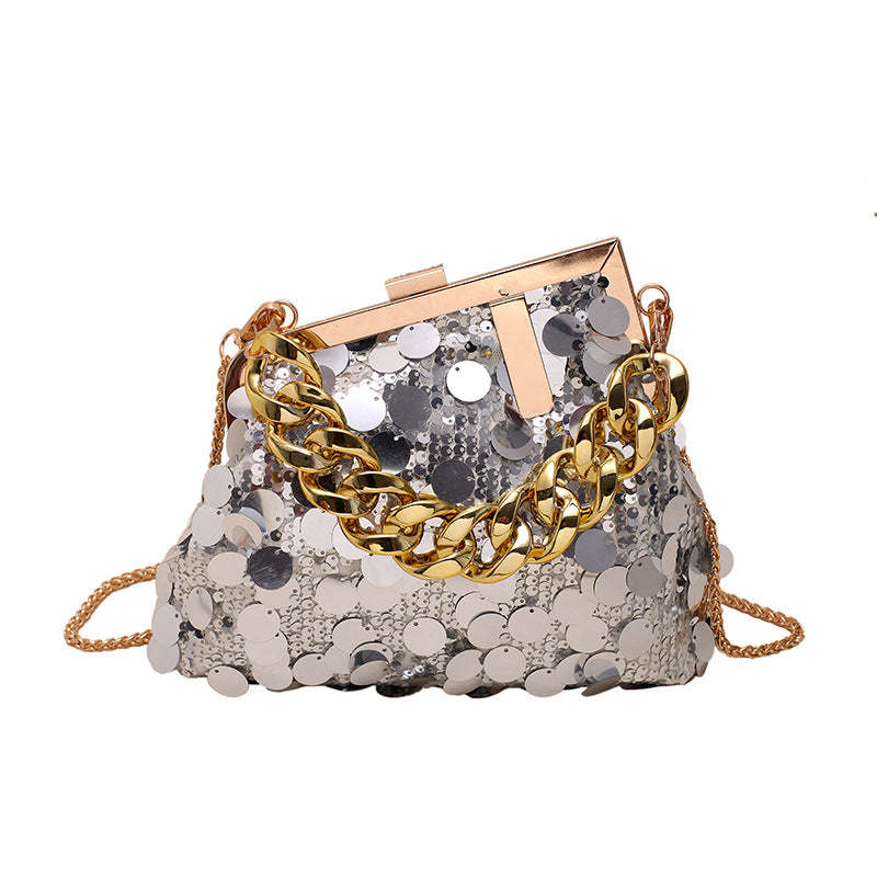 Sequin Chain Shoulder Crossbody Evening Bag-consonak