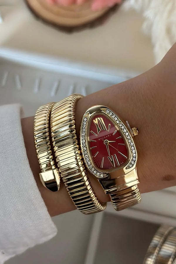 Fashionable Quartz Snake Bracelet Watch-consonak