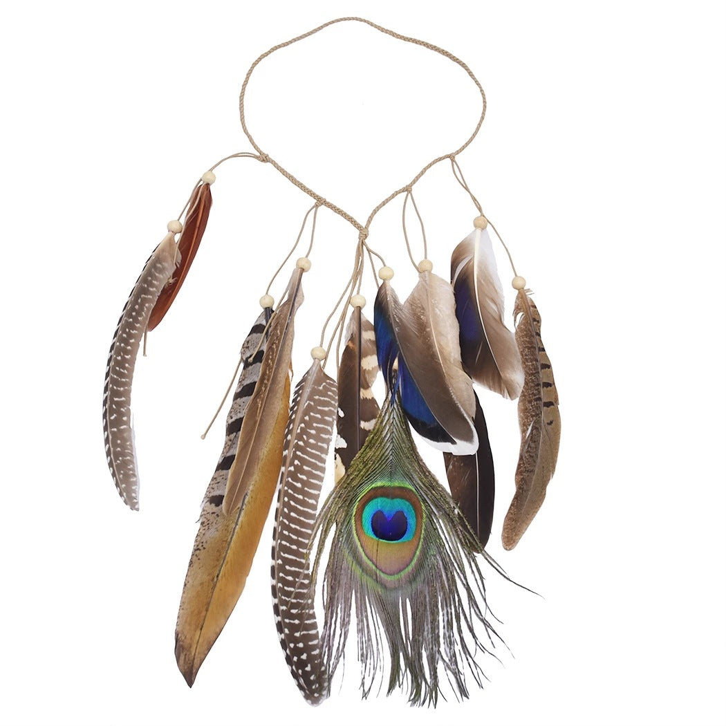 Bohemian Peacock Feather Headband | Consonak