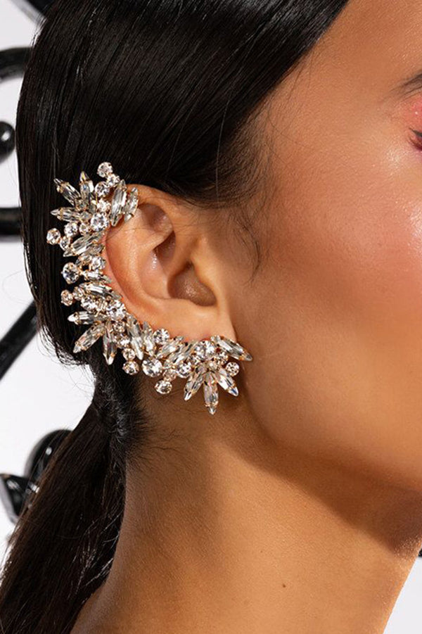 Non-pierced Rhinestone Clip-on Earrings-Consonak