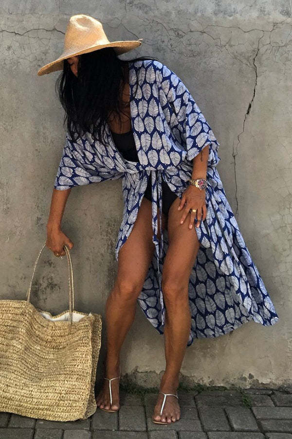 Hidden Island Boho Printed Kimono Beach Cover-up-consonak