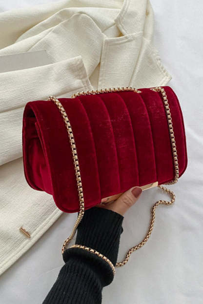 Fashionable Velvet Stylish Chain Simple Crossbody Bag-consonak