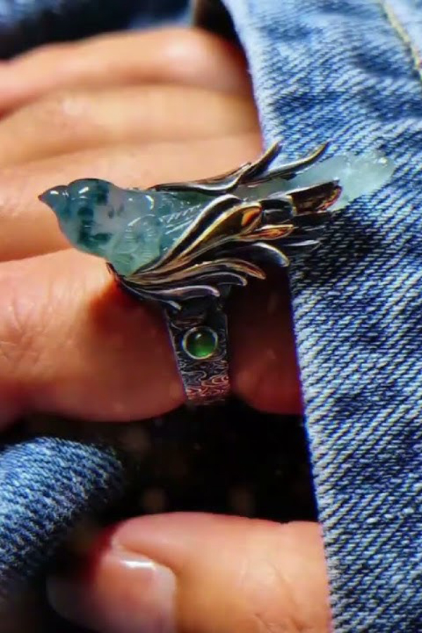 Luxury New Chinese Style Bird Open Ring | Consonak
