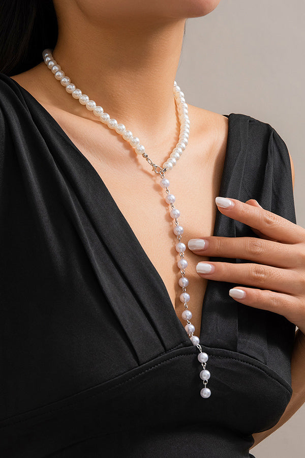 Vintage Beaded Chain Tassel Necklace-consonak