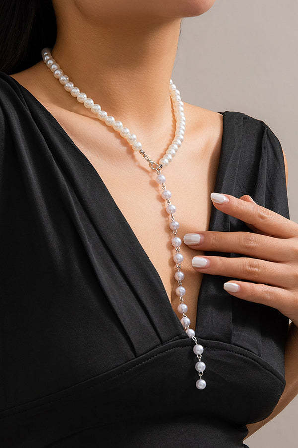 Vintage Beaded Chain Tassel Necklace-consonak