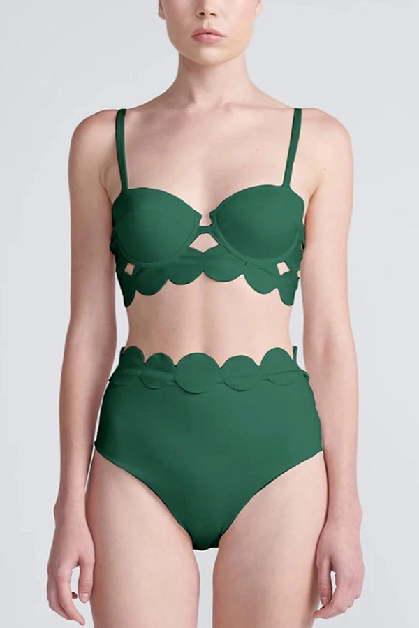 Sexy Sling Cutout High-waisted Stretch Bikini Swimsuit-consonak