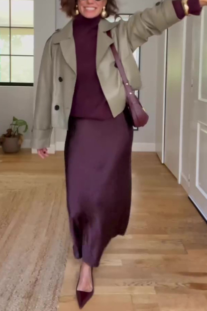 Perfect Feelings Faux Leather Button Up Pocketed Lapel Jacket-consonak