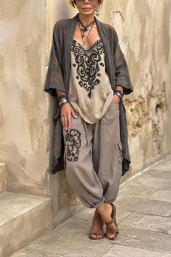 Relaxed Fit Boho Lounge & Resort 3-Piece Set-Consonak