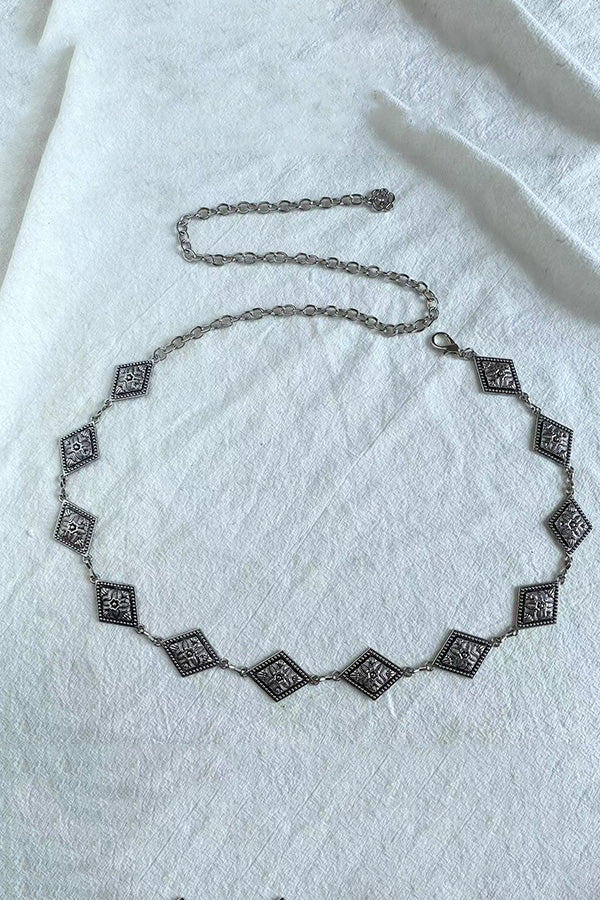 Retro Metal Carved Geometric Waist Chain | Consonak