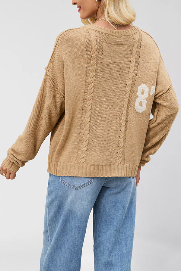 Fashionable Digital Jacquard Loose Long-sleeved Knit Sweater | Consonak