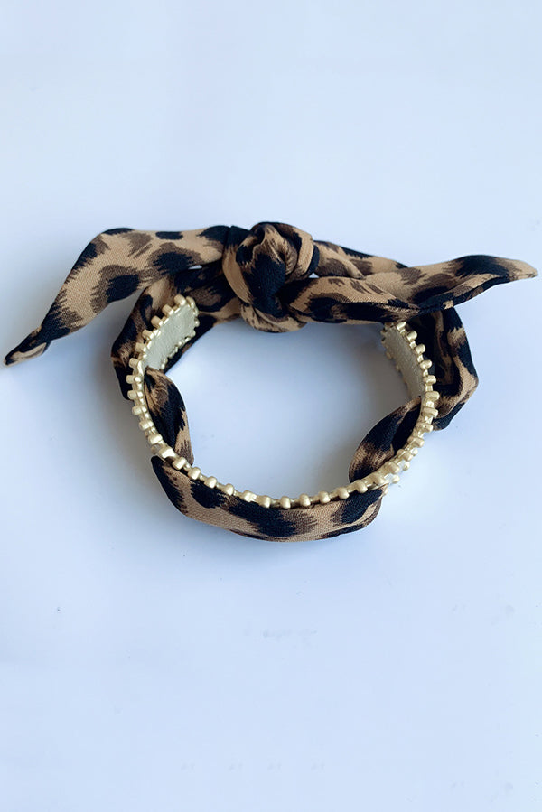 Matte Open Bracelet with Vintage Scarf-consonak