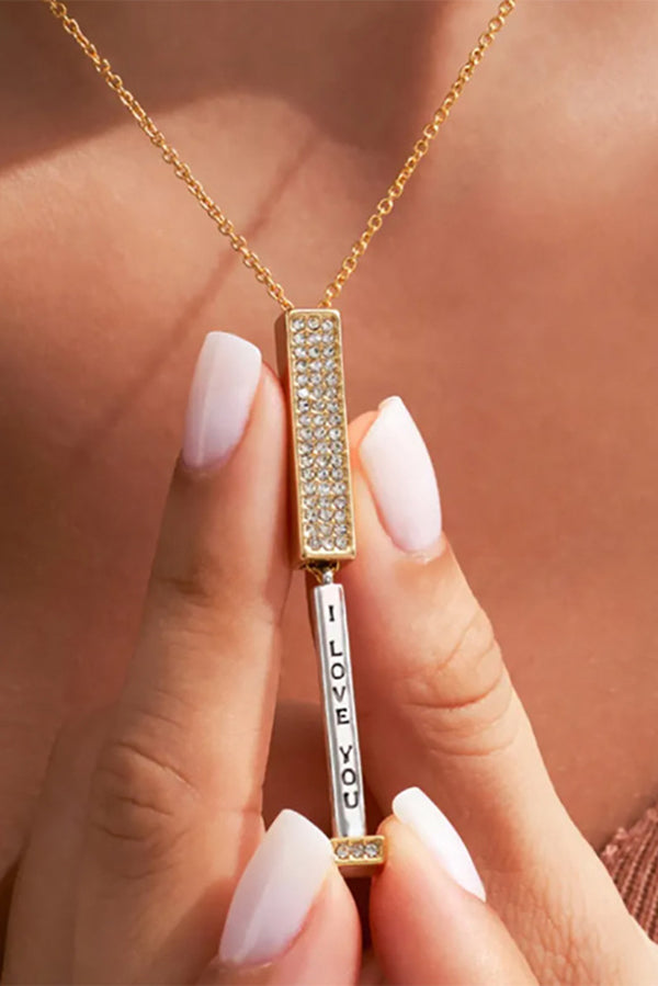 Stainless Steel Diamond Nesting Doll Retractable Three-dimensional Rod Necklace | Consonak