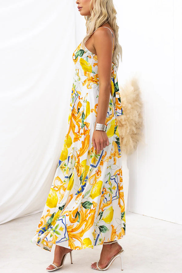 Summer Crush Abstract Print Back Tie-up Maxi Dress-consonak