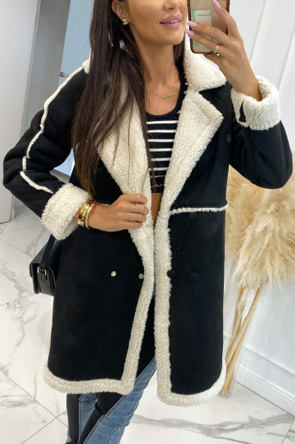 Fashionable Lamb Wool Patchwork Casual Jacket-consonak