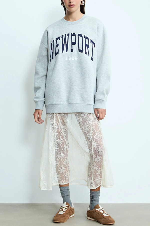 Elegant Casual Feeling Floral Lace Elastic Waist Maxi Skirt-consonak