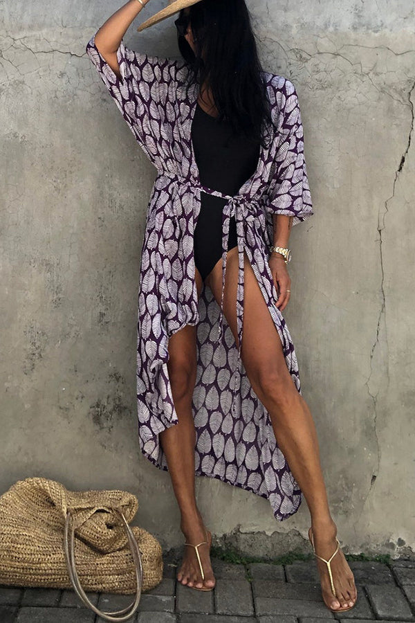 Hidden Island Boho Printed Kimono Beach Cover-up-consonak