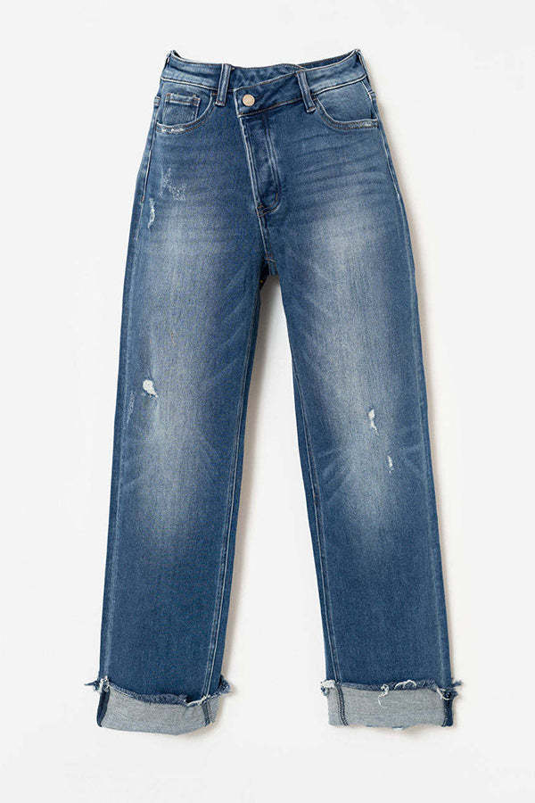 Destiny Stretch High Rise Cross Over Jeans-consonak