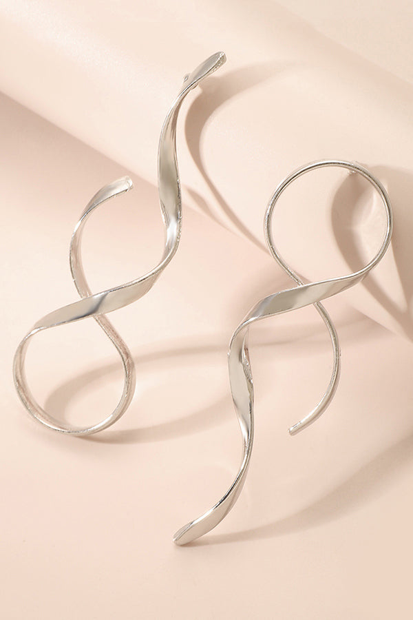 Simple Geometric Wrap Asymmetrical Earrings-consonak