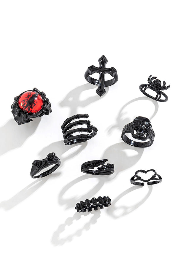 Dark Punk Retro Ring Set | Consonak