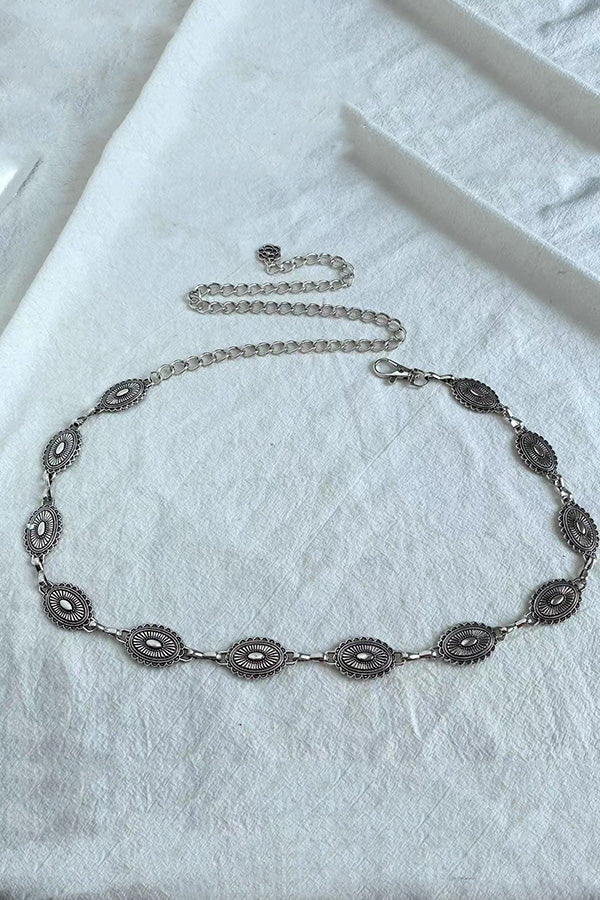 Retro Metal Carved Geometric Waist Chain | Consonak