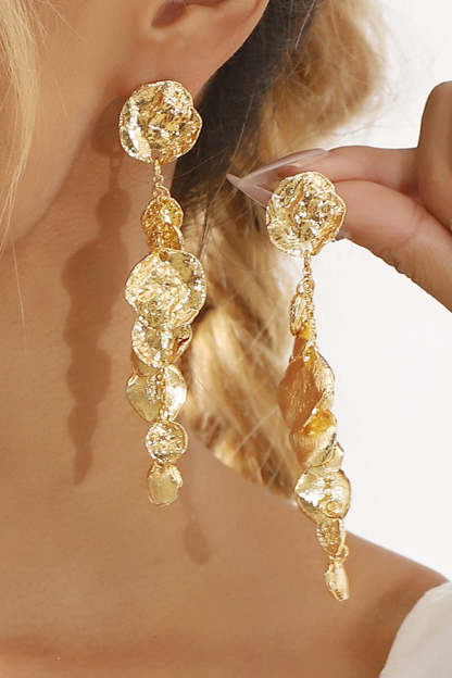 Light Luxury Metal Disc Pendant Earrings-consonak