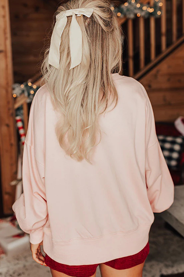 Christmas Claus Sequined Casual Loose Sweatshirt | Consonak