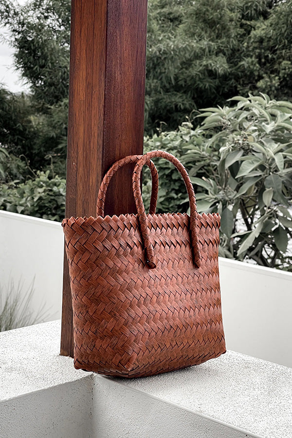 Retro Large Imitation Rattan Handwoven Bag-consonak