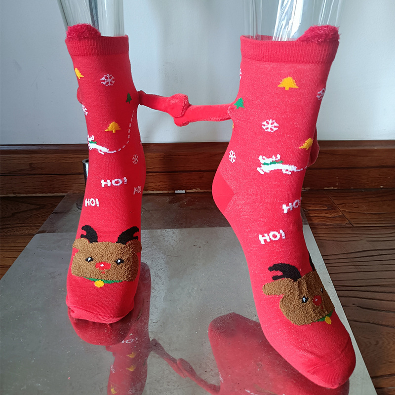 Christmas Cute Couple Magnetic Socks-consonak