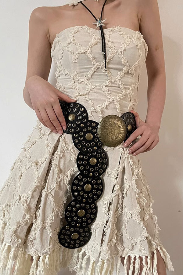 Ethnic Retro Round Hollow Belt-consonak