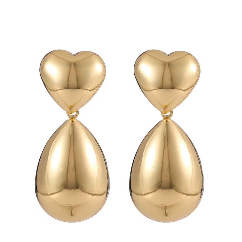 Simple Love Drop-shaped Metal Earrings-consonak