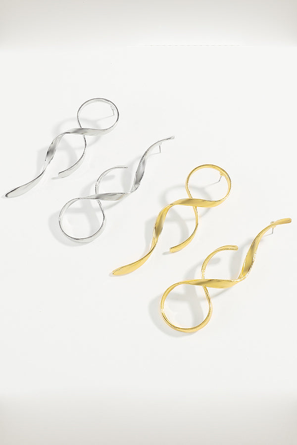 Simple Geometric Wrap Asymmetrical Earrings-consonak