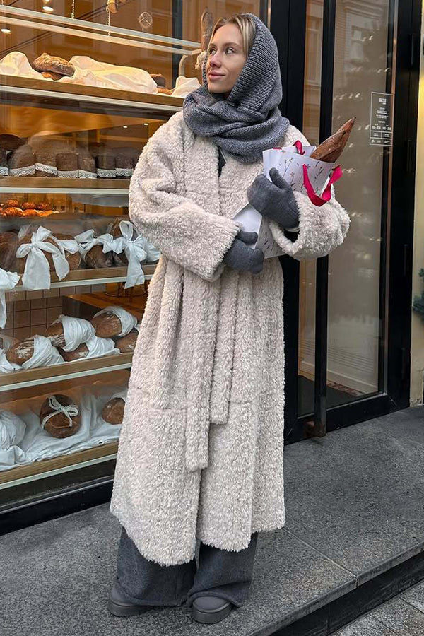 Solid Color Knitted Hooded Scarf and Thick Warm Gloves Two-piece Set-consonak