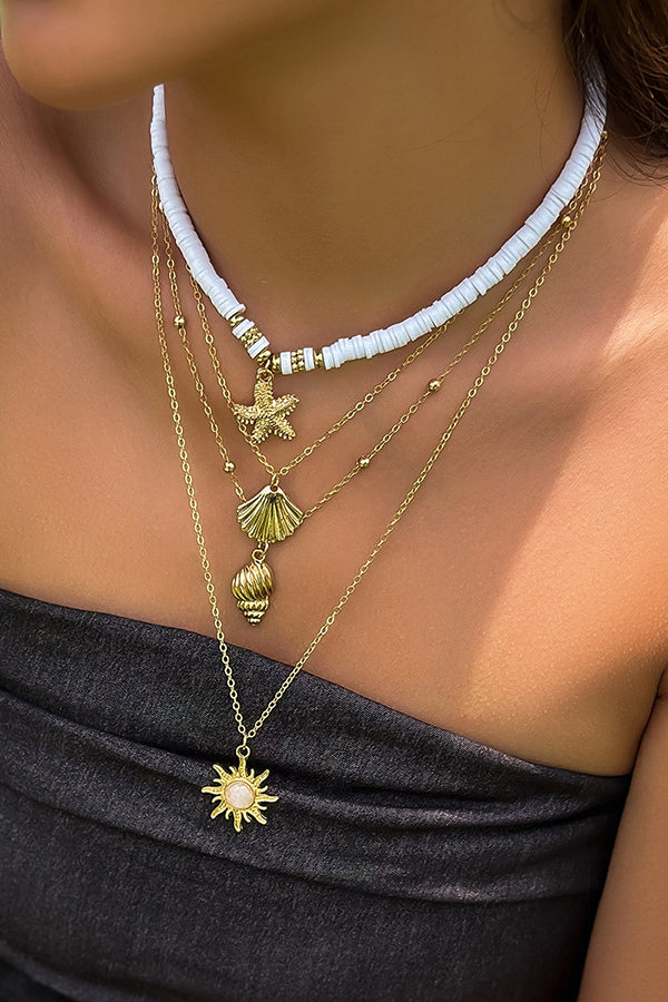 Bohemian Imitation Pearl Shell Multi-layered Necklace | Consonak