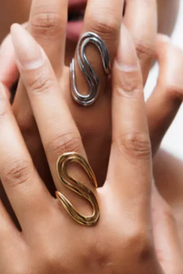 Stylish and Simple Linear Stainless Steel Ring-consonak