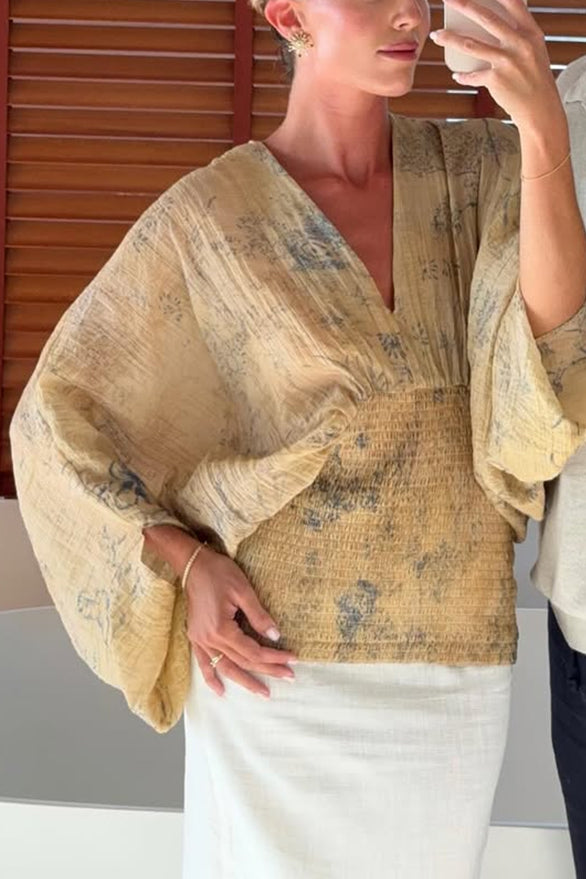 Bohemian Style Ibiza Embroidered Wide-sleeved Shirt-Consonak