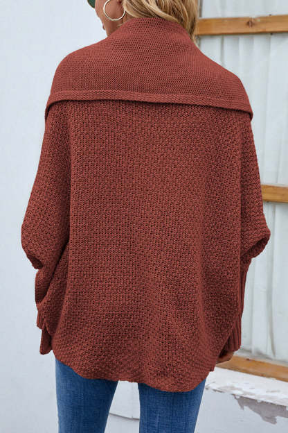 Solid Color Dolman Sleeve Elegant Knitted Cardigan-consonak