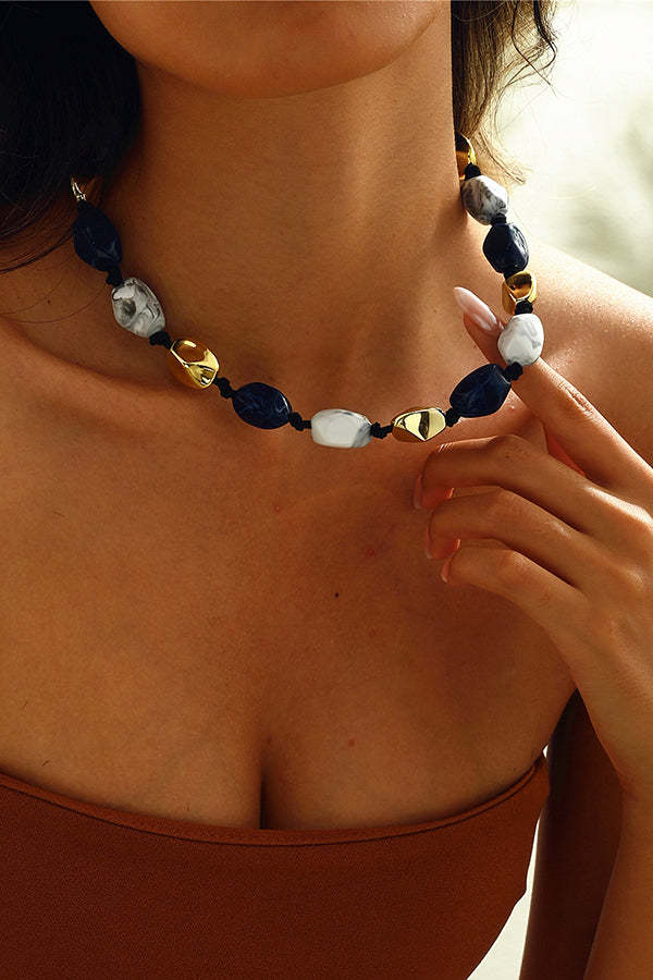 Bohemian Vintage Resin Beaded Necklace-consonak