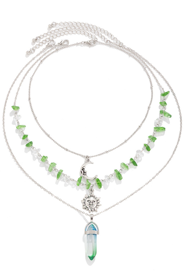 Ethnic Style Stacked Gravel Beaded Necklace-consonak