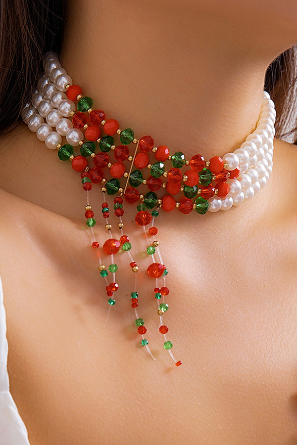 Gothic Blood Drop Tassel Halloween Personalized Necklace-consonak