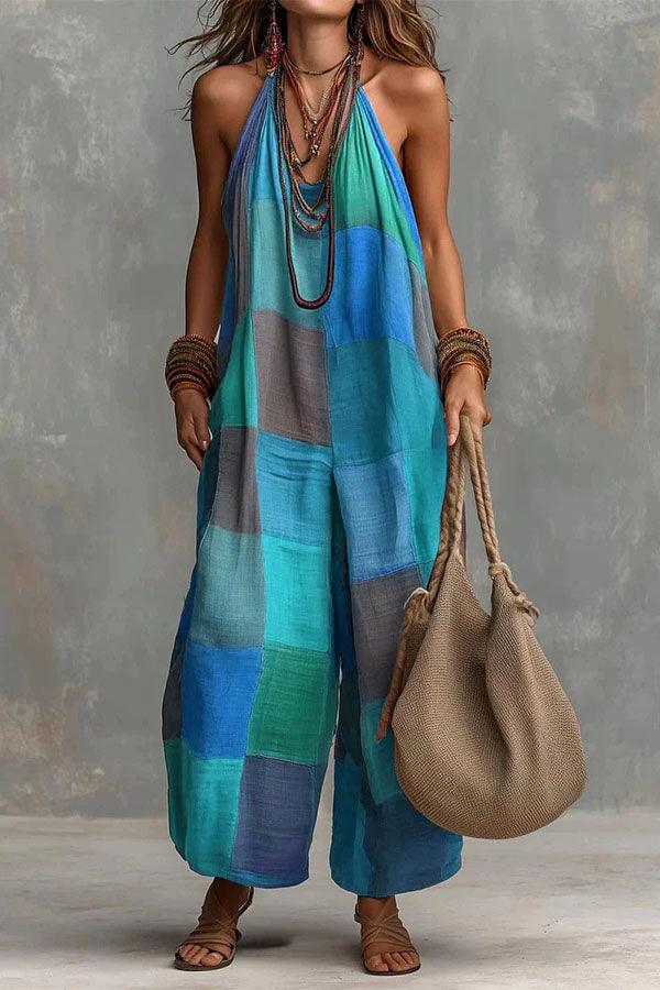 Maya Boho Chic Patchwork Jumpsuit-Consonak