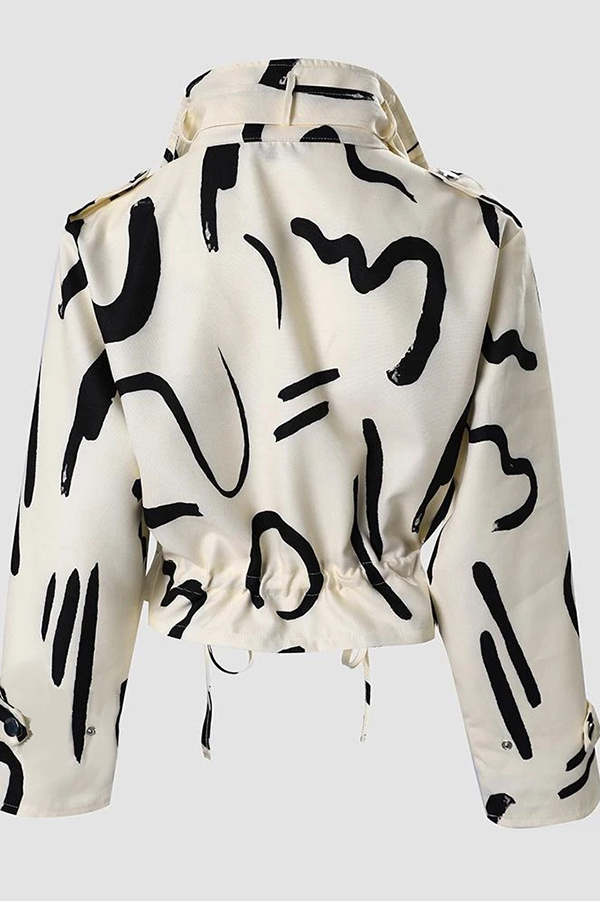 Unique Stylish Printed Casual Pocket Statement Jacket-consonak