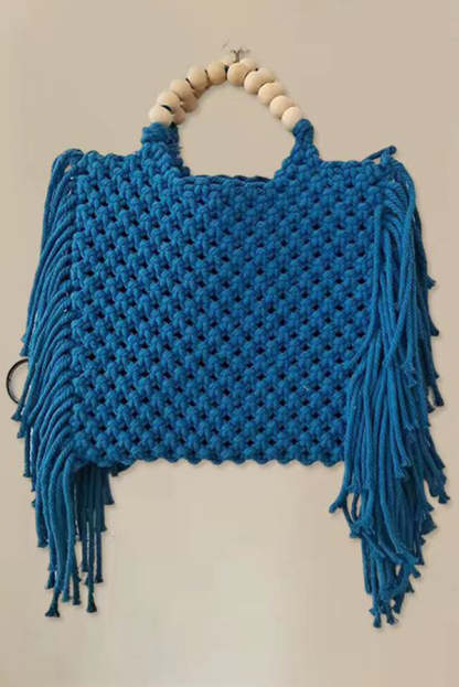 Fashion Woven Open Tassel Tote-consonak