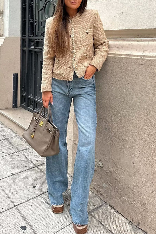 Joy To The World Tweed Metal Button Pocket Jacket | Consonak