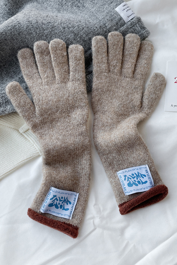 Solid Color Macaron Color Warm Knitted Touch Screen Gloves-consonak