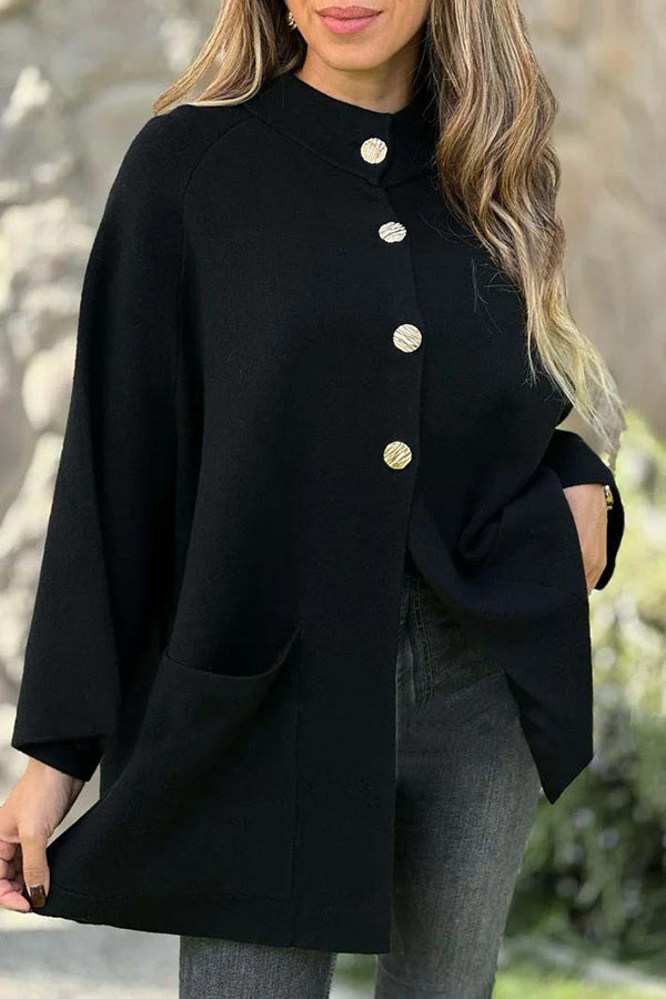 Solid Color Loose Long-sleeved Single-breasted Pocket Casual Jacket-consonak