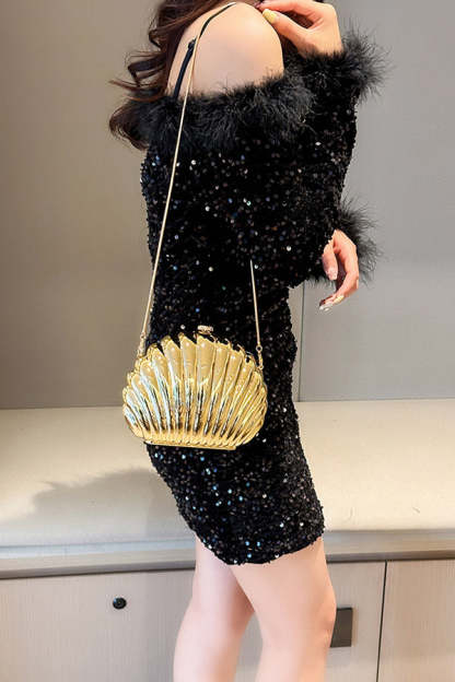 Fashionable and Elegant Chain Lock Shell Bag-consonak