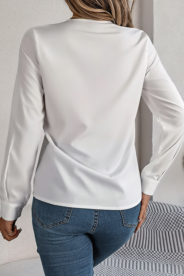 Elegant Layered V-neck Long-sleeved Casual Shirt | Consonak