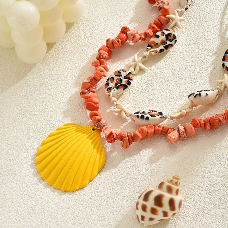 Ocean Style Beach Shell Pendant Necklace-consonak