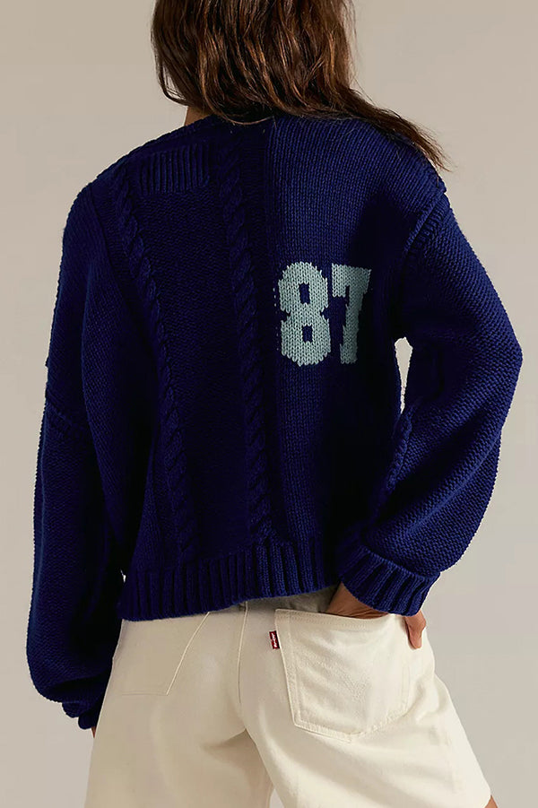 Fashionable Digital Jacquard Loose Long-sleeved Knit Sweater | Consonak